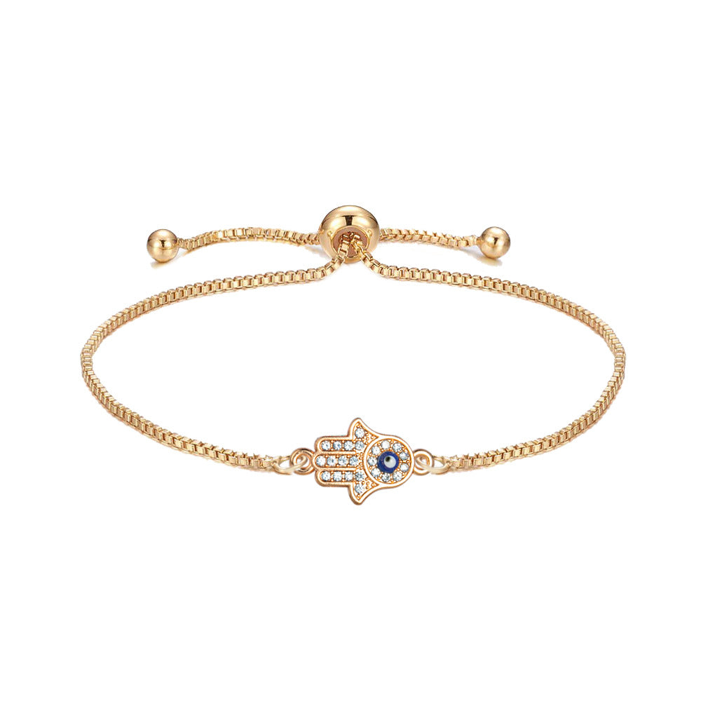 Wholesale Evil Eye Adjustable Pull Bracelet
