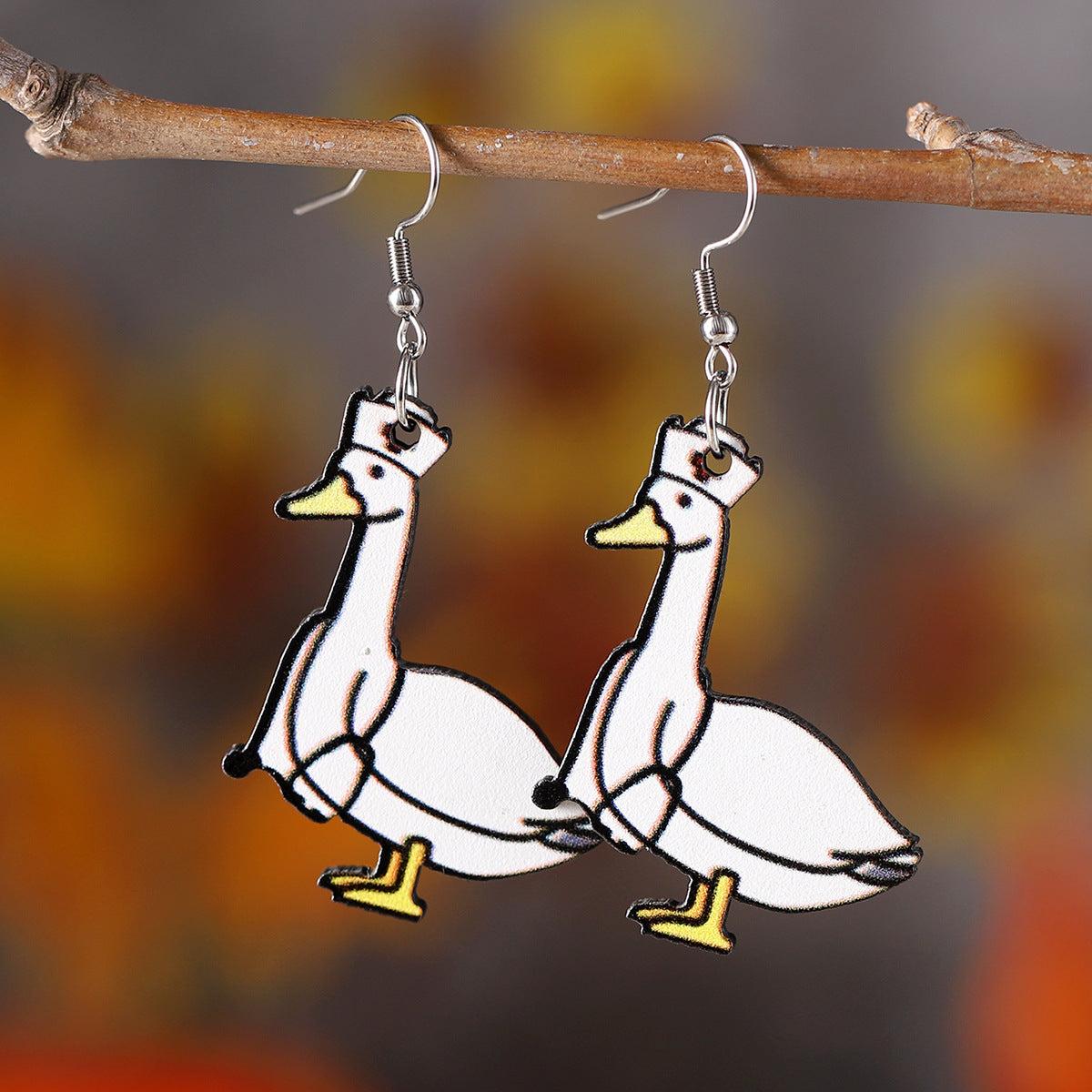 Wholesale Quirky Stethoscope Nurse Goose Double-sided Earrings