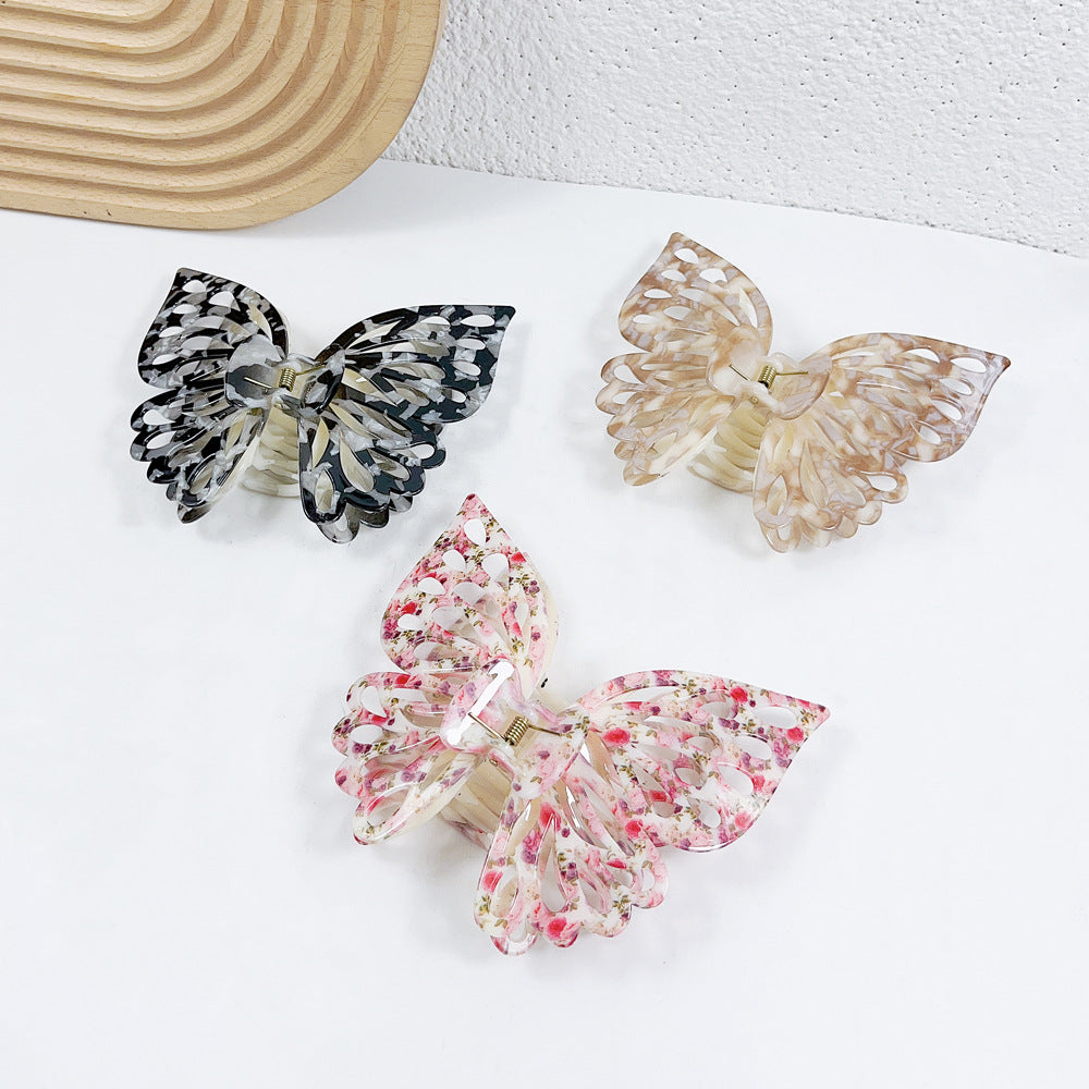 Wholesale Double Layer Butterfly Plastic Hair Clips