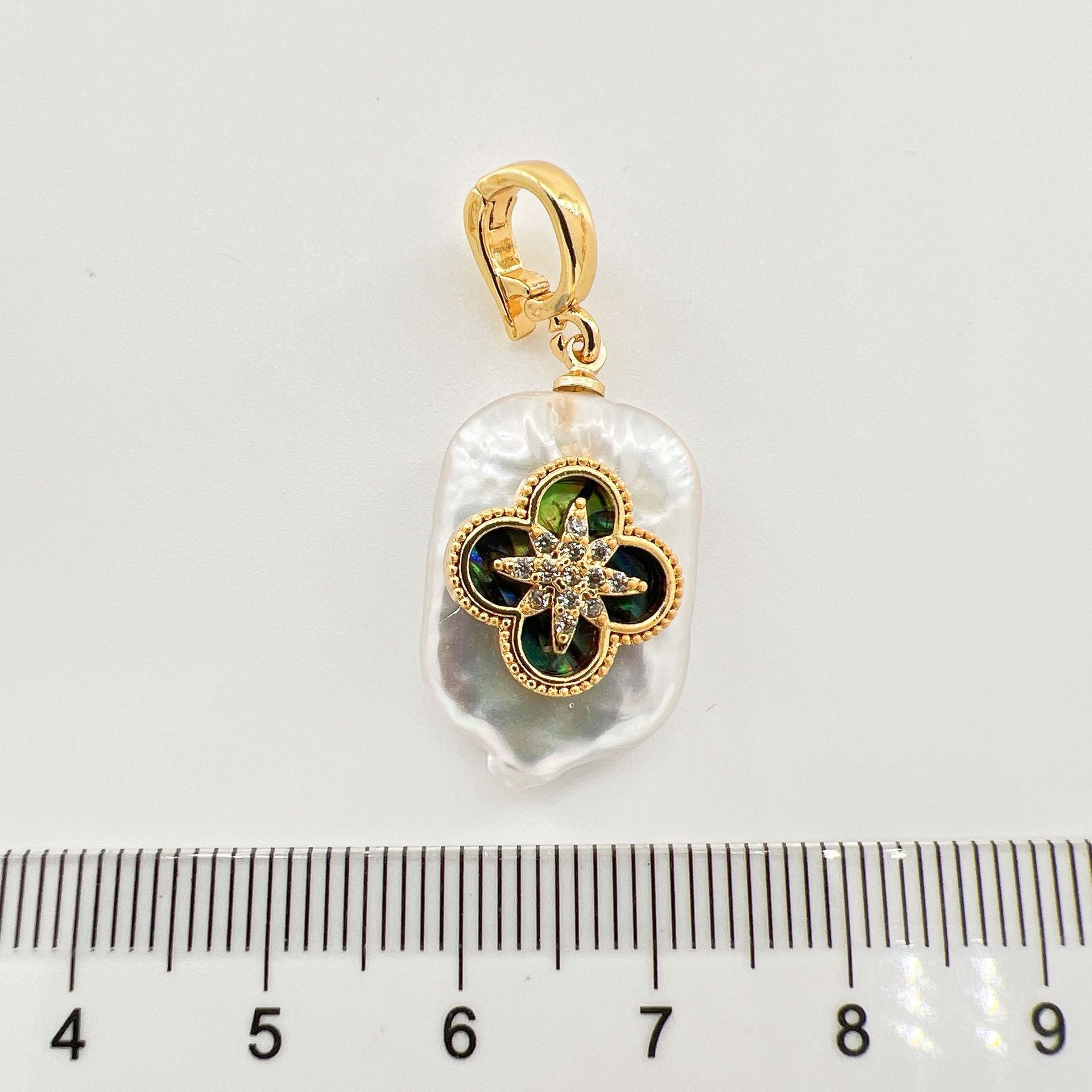 Wholesale Copper gold plated inlaid pearl shell cross butterfly heart pendant
