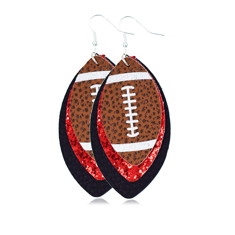 Wholesale Multi-layered Rugby Leather Earrings