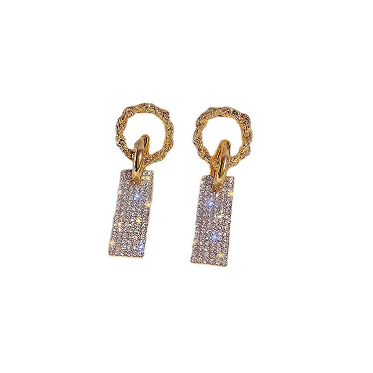 Wholesale 925 Silver Needle Fashion New Personality Trendy Diamond Temperament Earrings