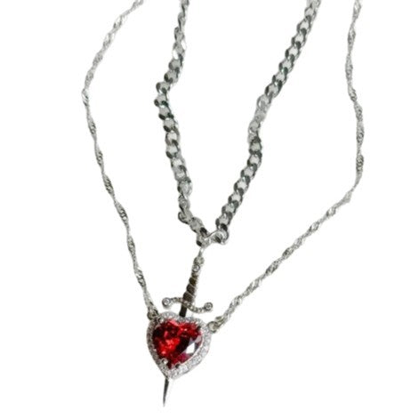 Wholesale Valentine' s Day one arrow through the heart love necklace