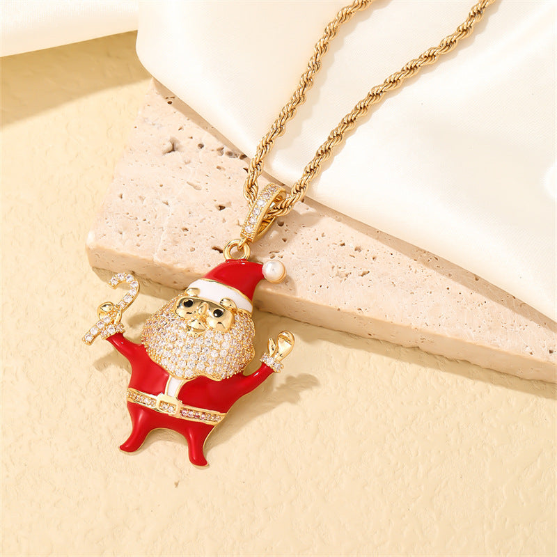 Wholesale Gold Bear Cross Copper Necklace