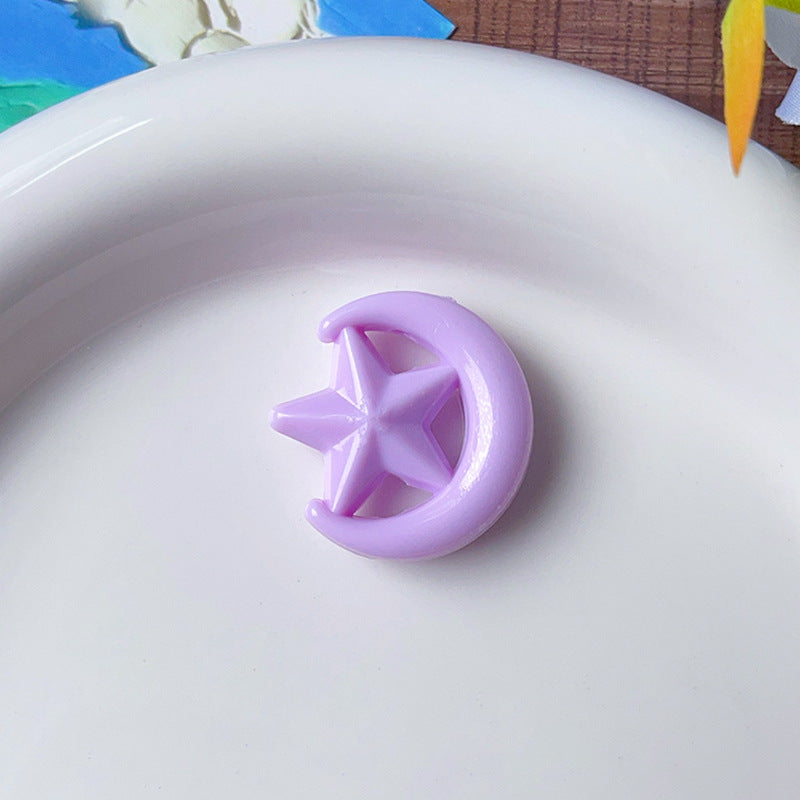 Wholesale 5pcs/pack  Acrylic through-hole star and moon shaped beads  Acrylic Beads