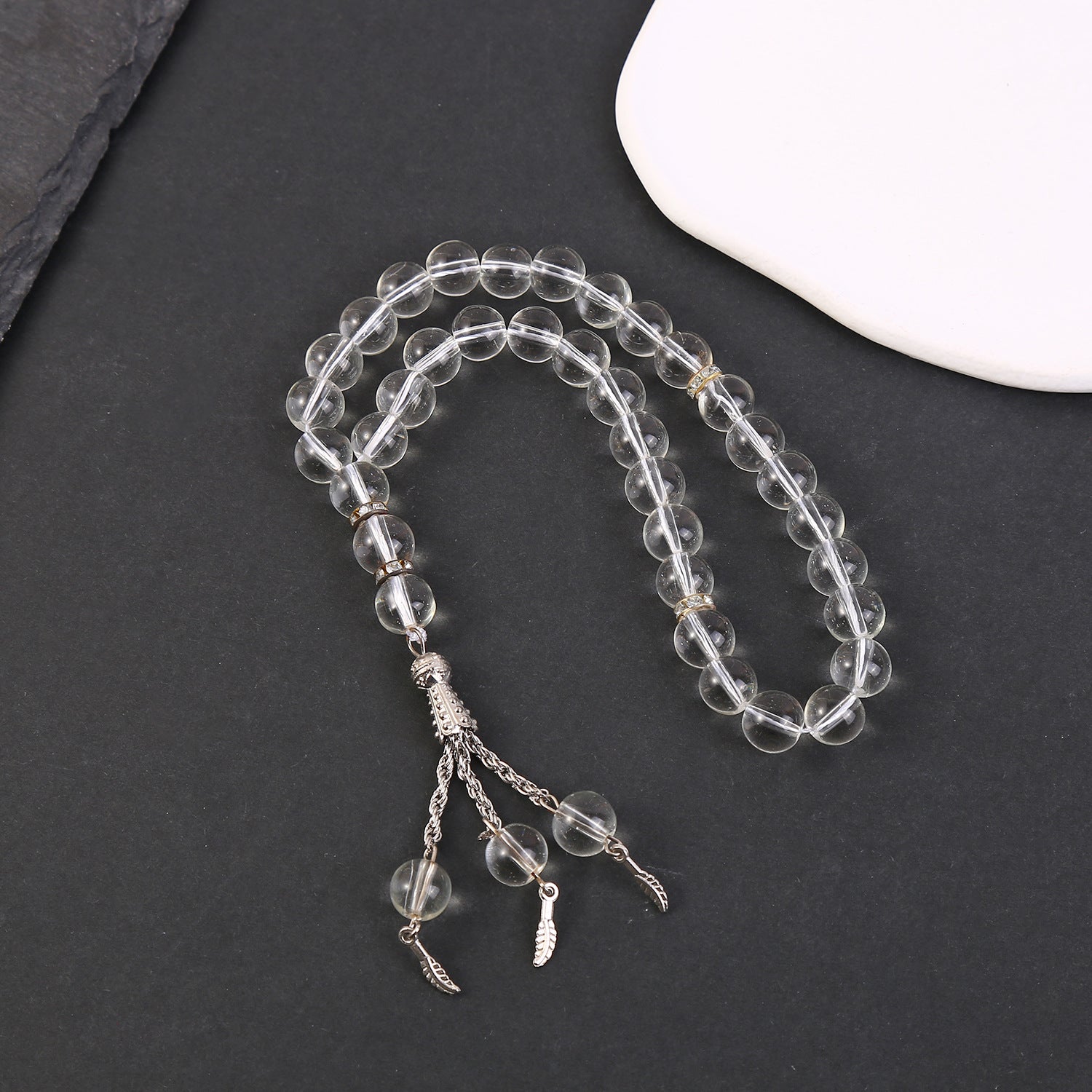 Wholesale Exotic Style 10Mm Transparent Glass Bead Bracelet Unisex Handmade Jewelry Chic Gift Boutique Resale