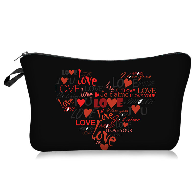 Wholesale Valentine's Day Love Series Cosmetic Bag Hand Storage Toiletries Bag