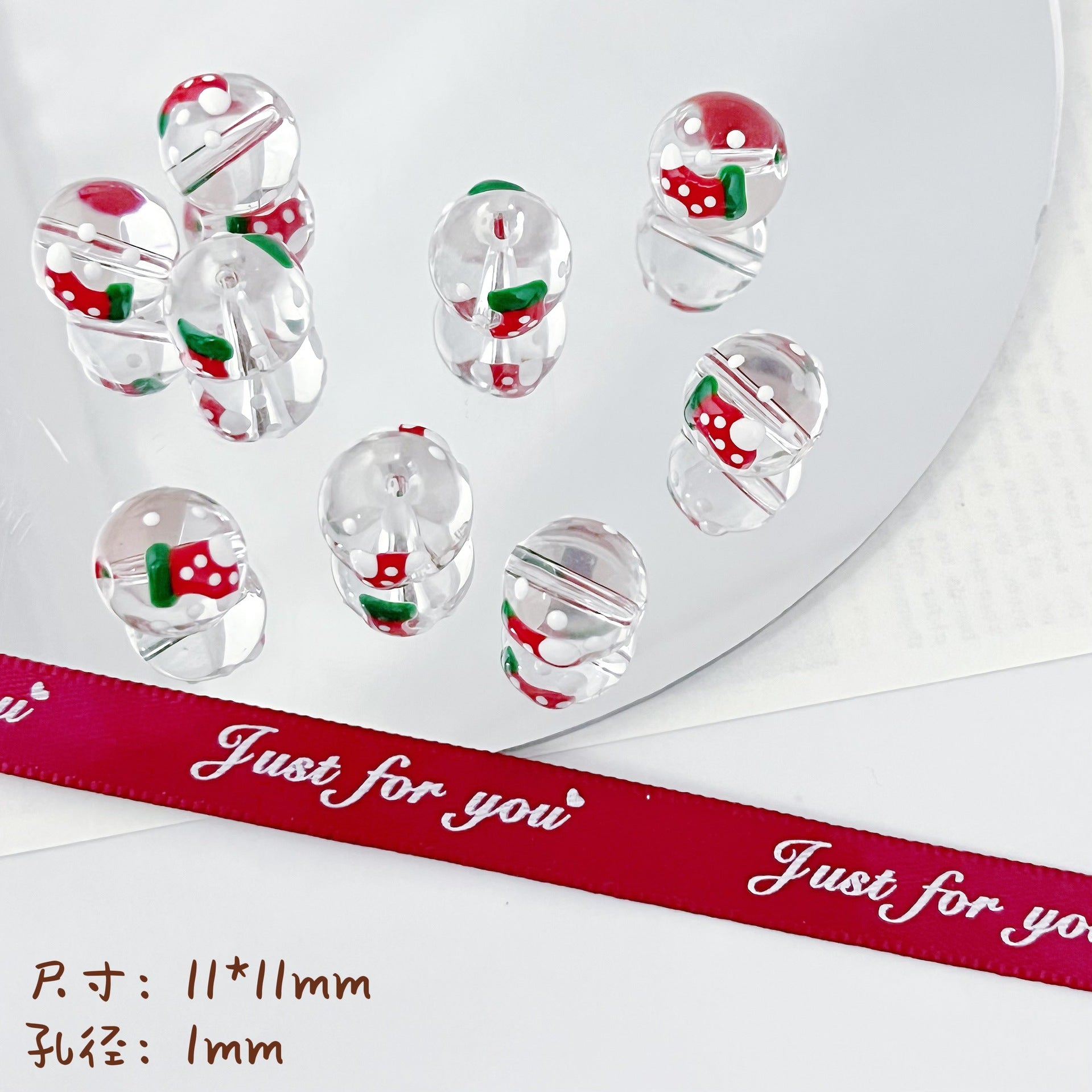 Wholesale 10pcs Santa Claus Snowflake Christmas Series Beads