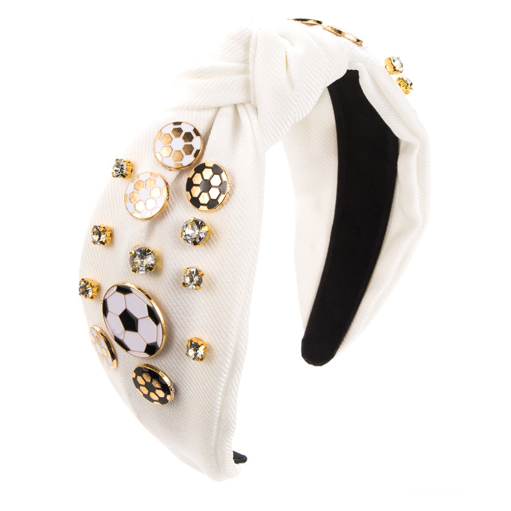 Wholesale Sports Style Basketball Football Baseball Fabric Diamond Headband