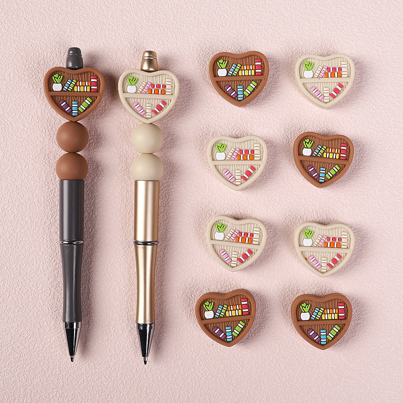 Wholesale 20pcsSilicone beads children's food grade teether anti-chain drop accessories bulk love beads soft silicone