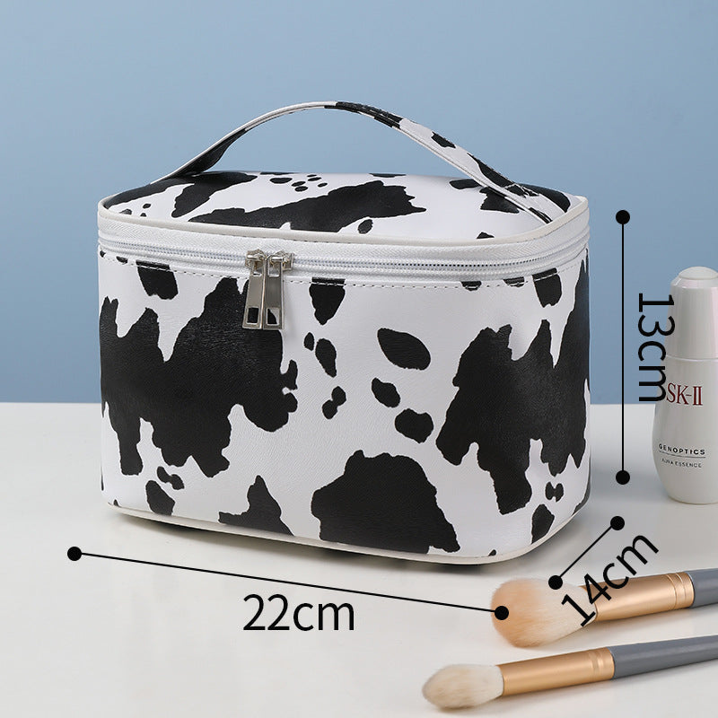 Wholesale Cow Pattern Cosmetic Bag Portable Travel PU Storage Bag Waterproof Storage Bag