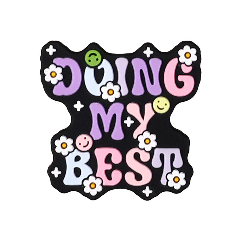 Wholesale 20pcs English Children's Cartoon Letter Glue Silicone Beads