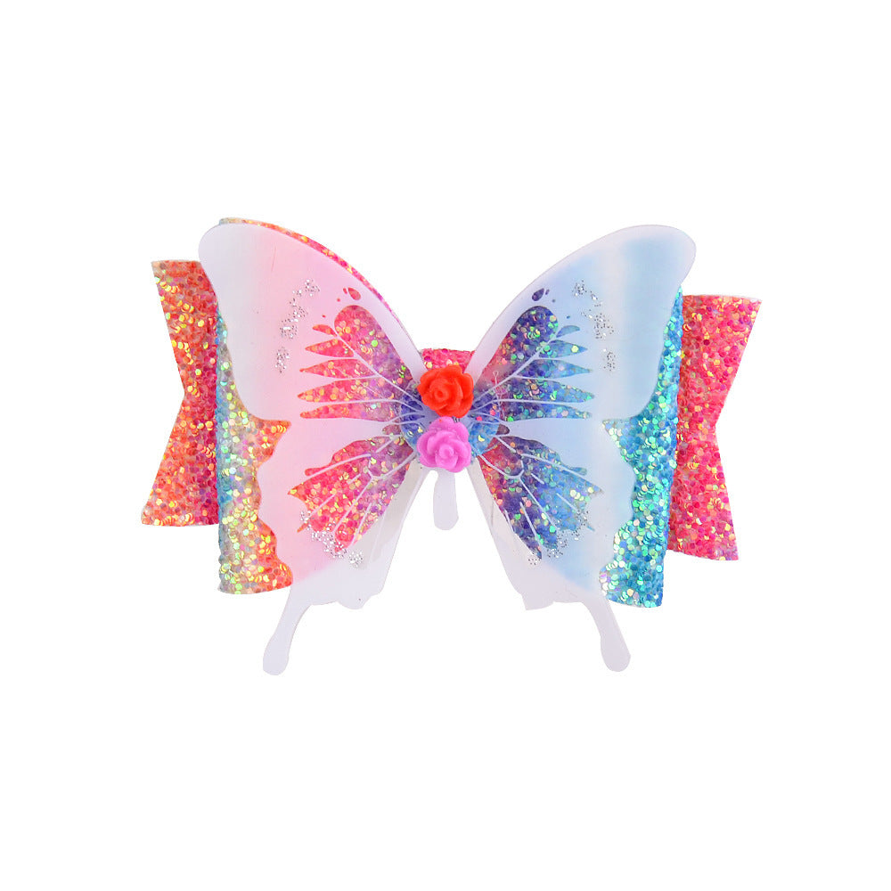 wholesale Fabric Glitter Bow Hair Clip