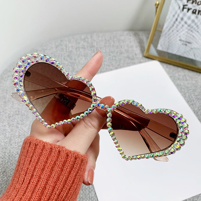 Wholesale Rhinestone Love PC Sunglasses