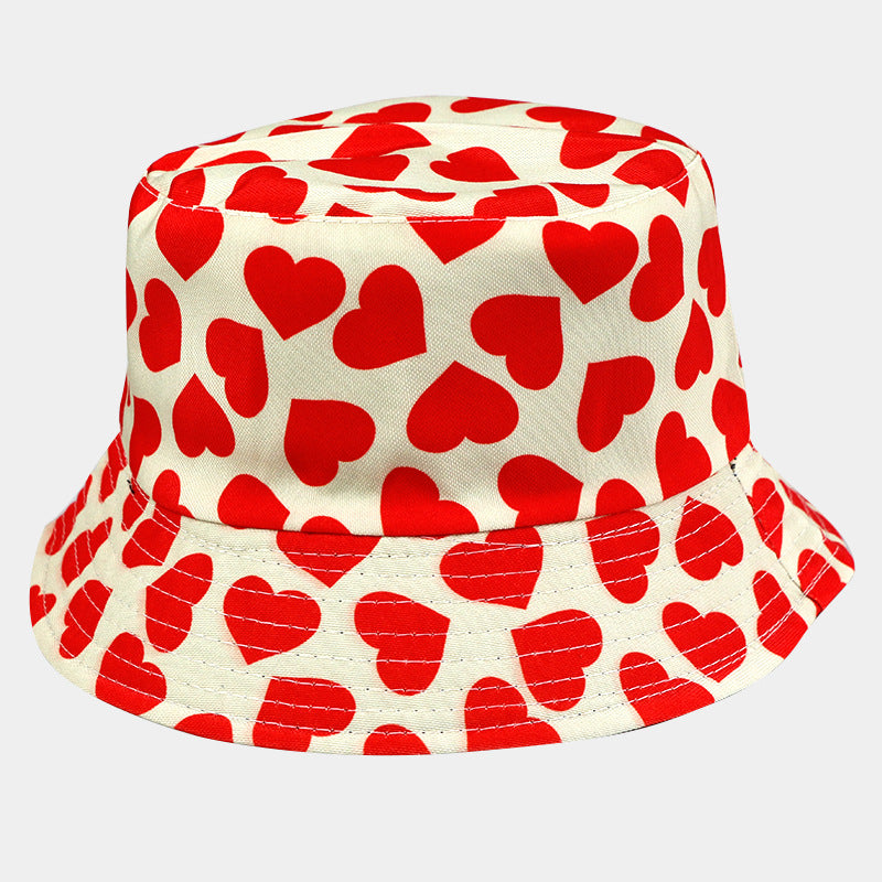 Wholesale Double-sided Printed Love Cotton Fisherman Hats
