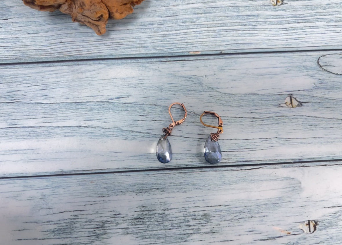 Wholesale Retro Style Purple Gemstone Bulb-Shaped Earrings