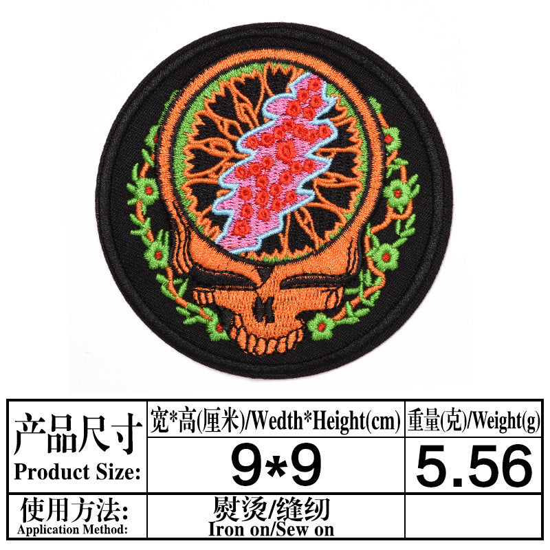 Wholesale Space Astronaut Embroidered Patches 9Pcs Rocket Ship Planet Skull Cloth Badges Iron On Sew On DIY Fashion Accessory