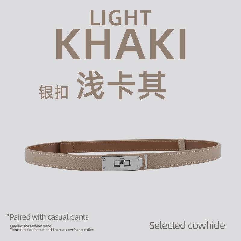 Wholesale Fine Genuine Leather Fashion Girdle Leather Belt with Dress Versatile Decoration