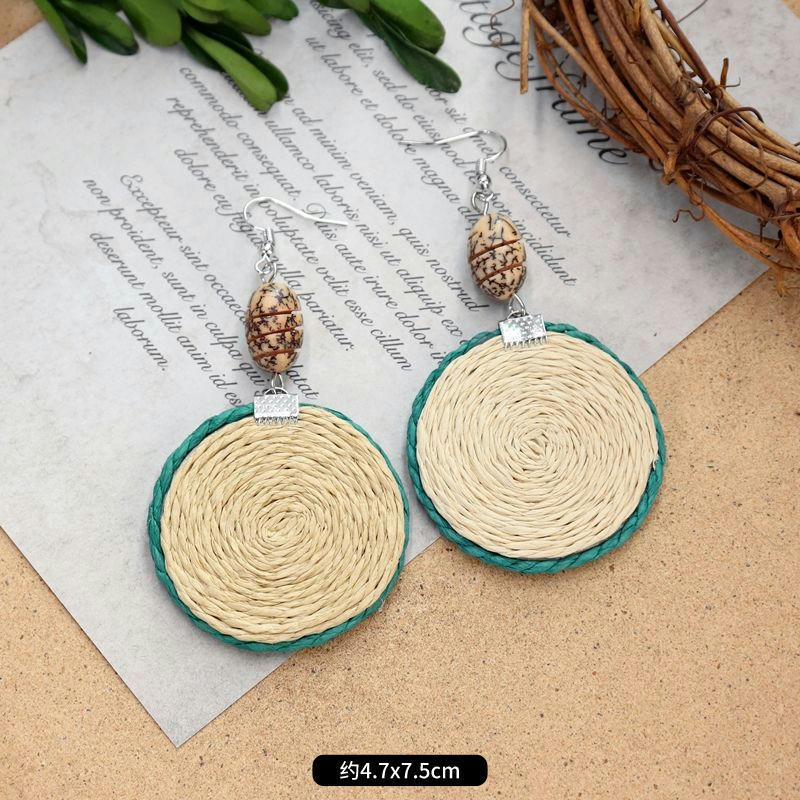 Wholesale Bohemian Leisure Holiday Rattan Earrings