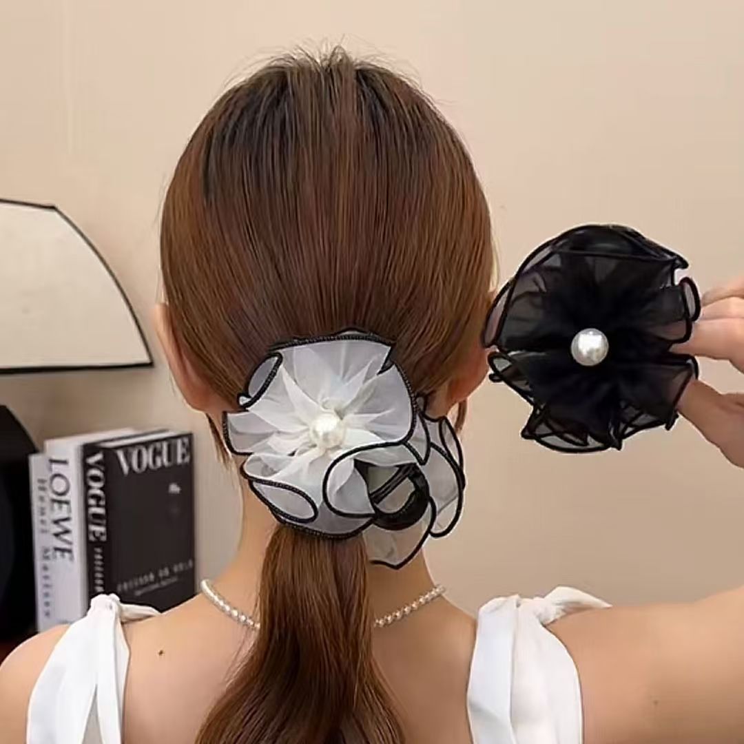 Wholesale Flower Bud Hair Clip Women's Mesh Back Head Clip