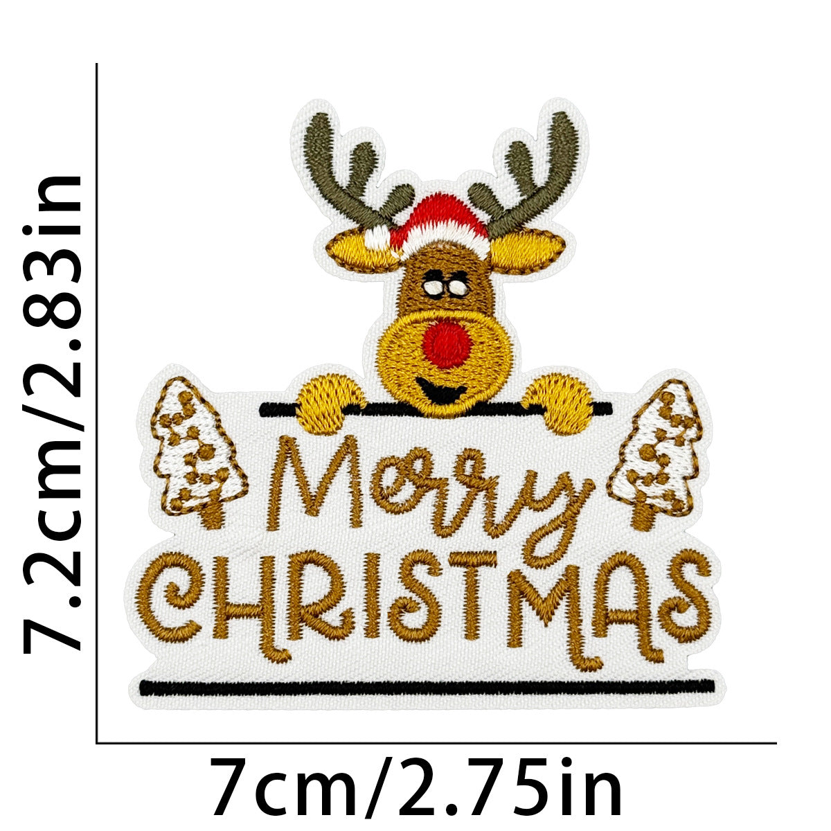Wholesale Festive Christmas Santa Snowman Tree Embroidered Patches 9 Piece Polyester Set For Towel Decoration Home Decor Gift
