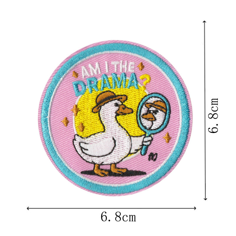 Wholesale Funny duck and cat embroidery DIY Patches