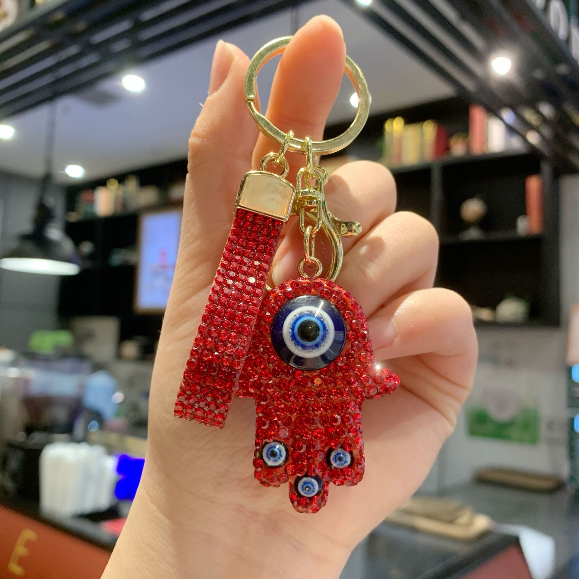 Wholesale Clay Full Drill Demon Eye Keychain