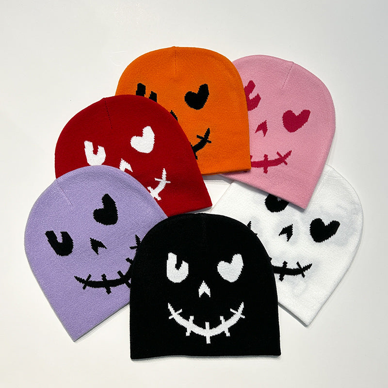 Wholesale Acrylic Halloween Smiling Face Woolen Hats