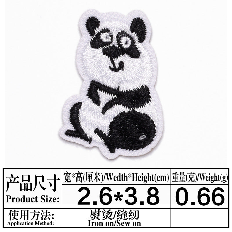 Wholesale Stylish Cute Panda Embroidered Self Adhesive Cloth Patch For Kids Clothing DIY Craft Decorative Accent