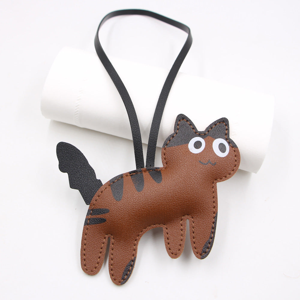 Wholesale Artificial Leather Cute Kitten Bag Charm Japan Style Fashion Pendant Gift