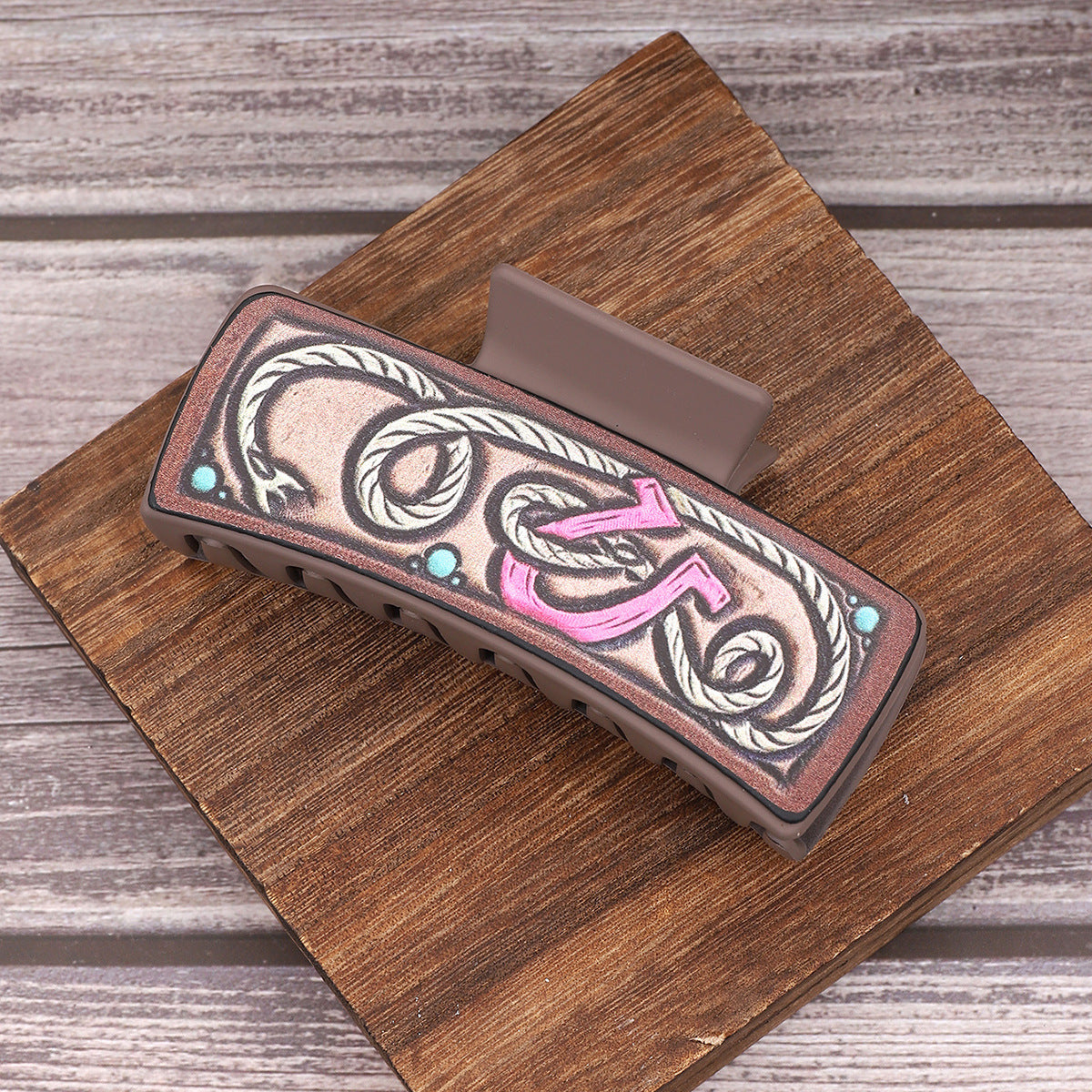 Wholesale Cross Border West Denim Wind Cactus Sunflower Letter Hairpin Women Shark Clip