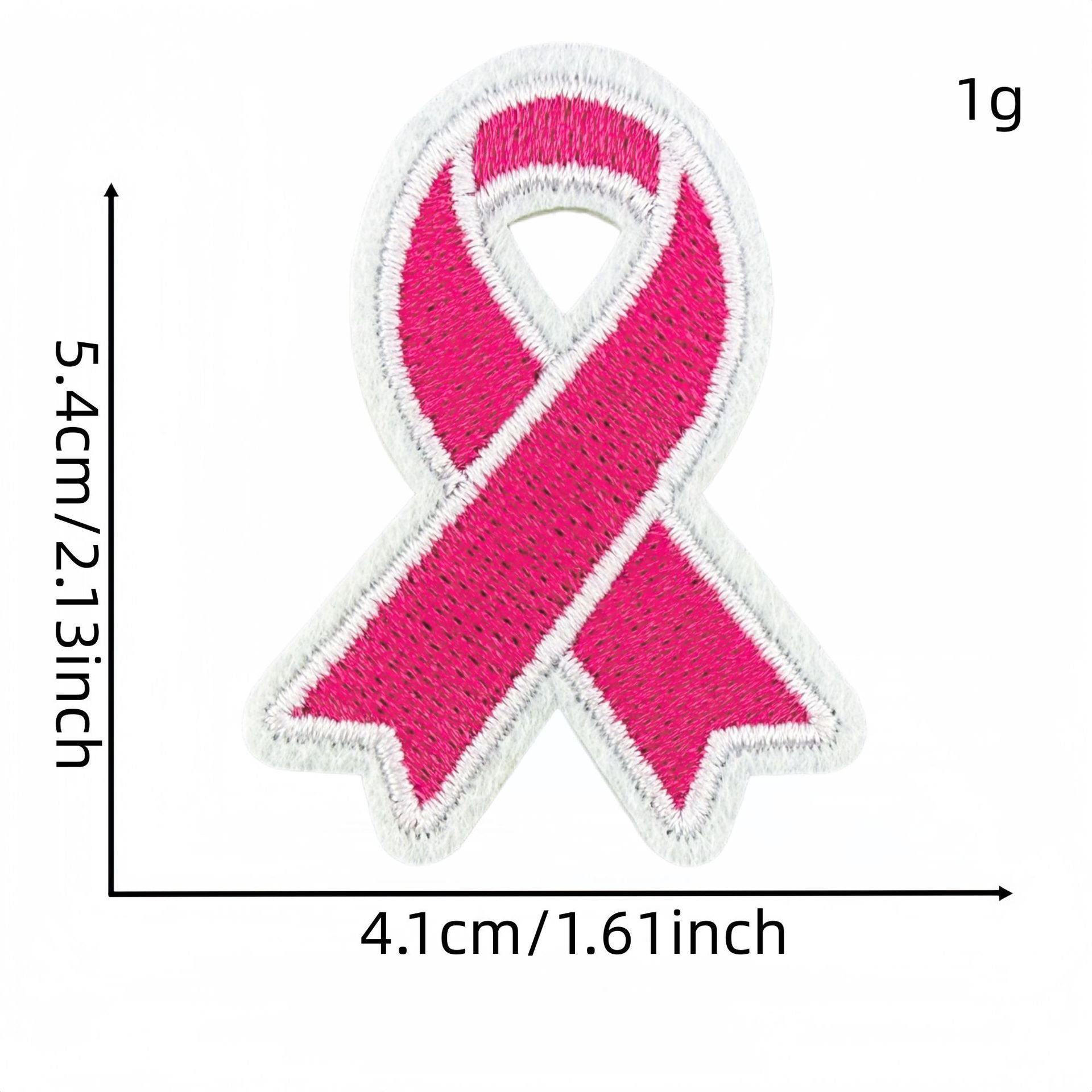 Wholesale Pink Ribbon Embroidered Iron On Patch Decorative Sewing Badge For Clothing Bags DIY Craft Accessory