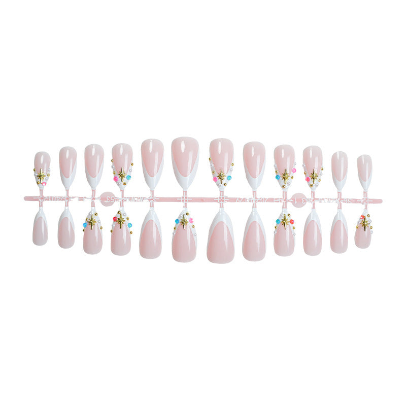 Wholesale Small fresh diamond long Press-on Nails