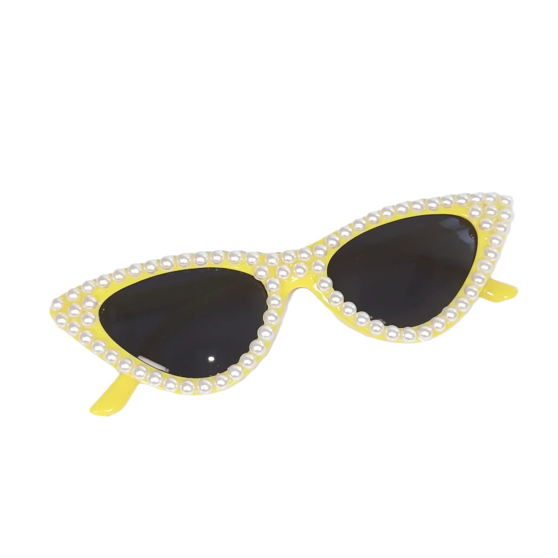 Wholesale Sunscreen Party Triangle Cat-eye Sunglasses with Pearls