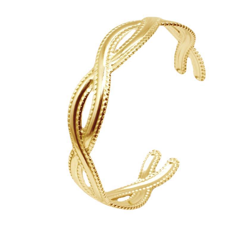 Pulsera de acero de acero inoxidable de acero inoxidable de forma C de forma C de forma cruzada