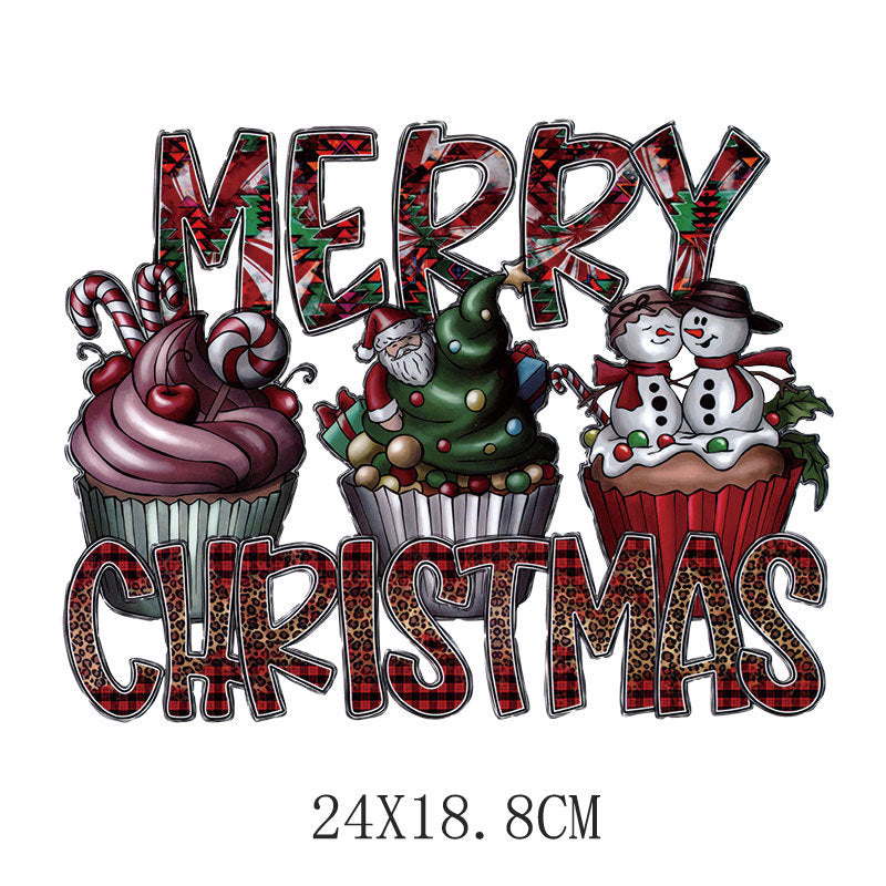 Wholesale Colorful Cartoon Christmas Heat Transfer  UV DTF Ready to Press Transfers Wraps