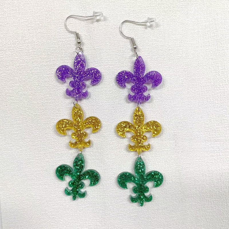 Wholesale Carnival Crown Clown Mask Acrylic Earrings