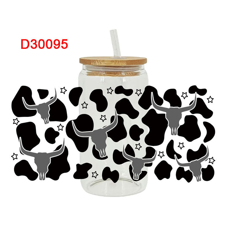 Wholesale Cute cartoon sunflower cow 16oz Cup UV DTF Wraps