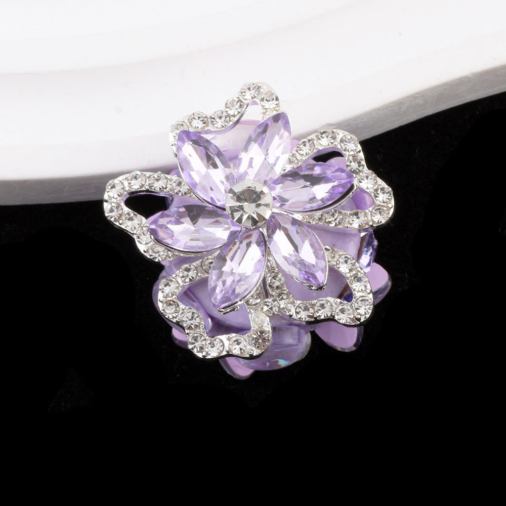 Wholesale 2pcs/pack New DIY Diamond Rotating Snow  Alloy Clay Straight Hole Beads Accessories