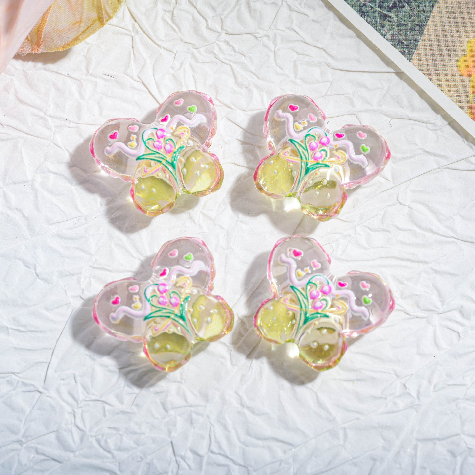 Wholesale 10pcs Creative Cartoon Butterfly Through-Hole Beads OLY Exclusive
