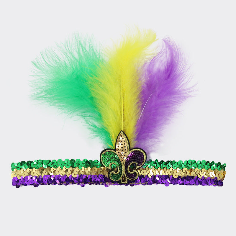 Wholesale Carnival Sequin Headbands and Feathers Headbands