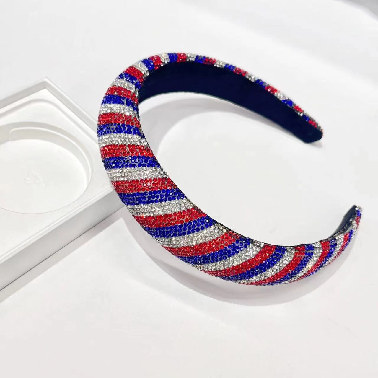 Wholesale American Independence Day Red, White and Blue Diamond Headband