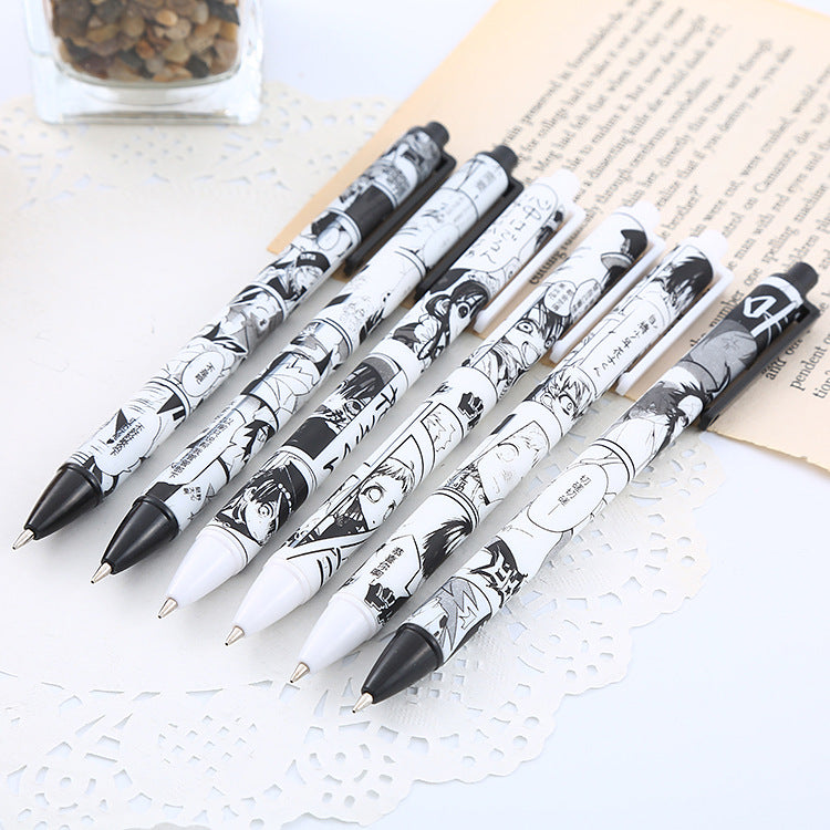 Wholesale Black and White Printed Plastic Neutral Pens
