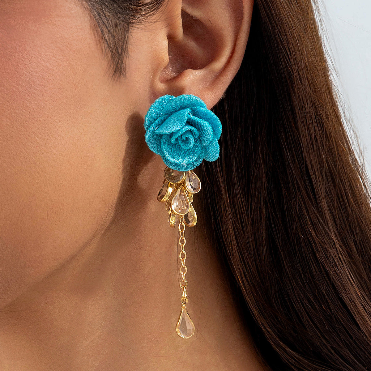 Wholesale Long tassel flower Valentine' s Day earrings