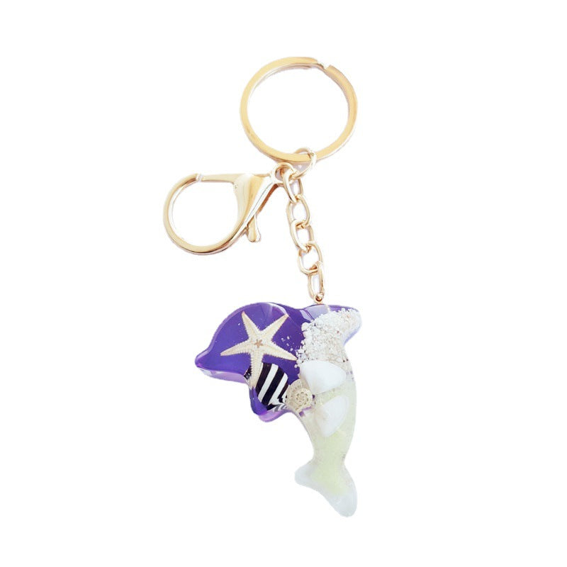 Wholesale 12pcs Luminous Shell Starfish Resin Conch Keychain