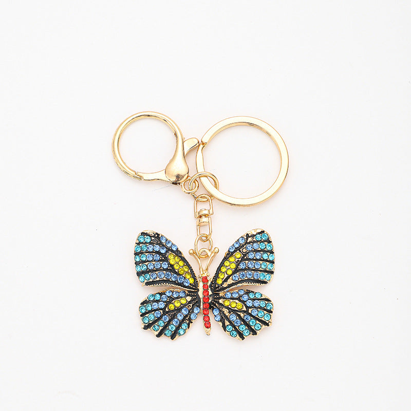 Wholesale Zinc Alloy Rhinestone Butterfly Keychain