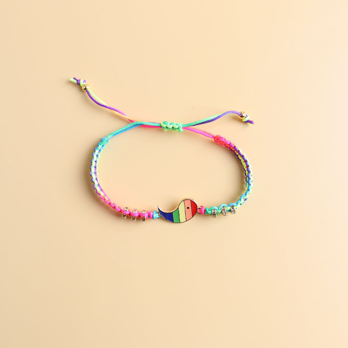 Wholesale Rainbow Hand-woven Friendship Couple Bracelet