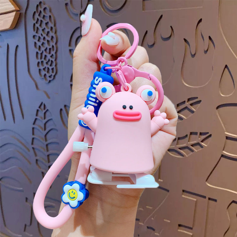Wholesale Clockwork Frog Toy Plastic Keychain Unzip
