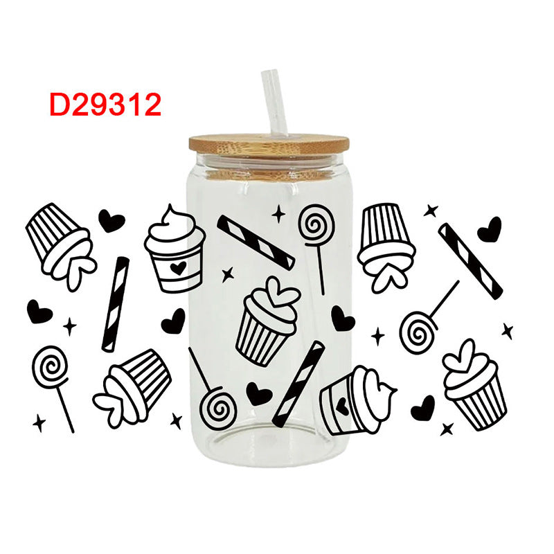 Wholesale Colorful Desserts 16oz Cup UV DTF Wraps