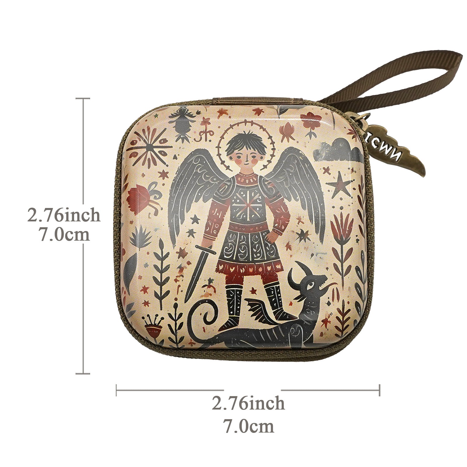 Wholesale Square hand drawn cartoon pattern portable coin purse